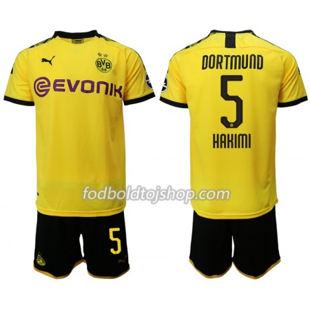 Borussia Dortmund HAKIMI 5 Børn Hjemme Fodboldsæt 2019-20 S/S (+ Korte bukser)